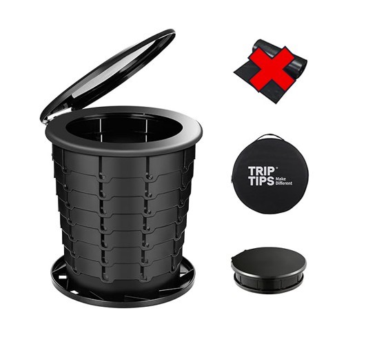TRIPTIPS 2022 Upgrade Retractable Portable Toilet Height Adjustable Travel