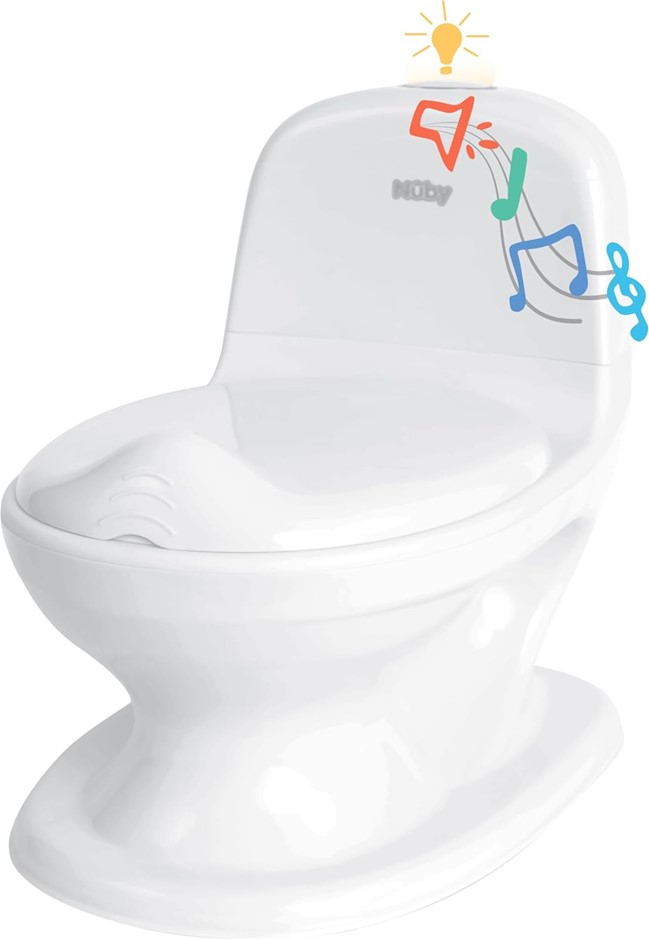 NUBY My Real Potty Training Toilet with Life-Like Flush Button & Sound for