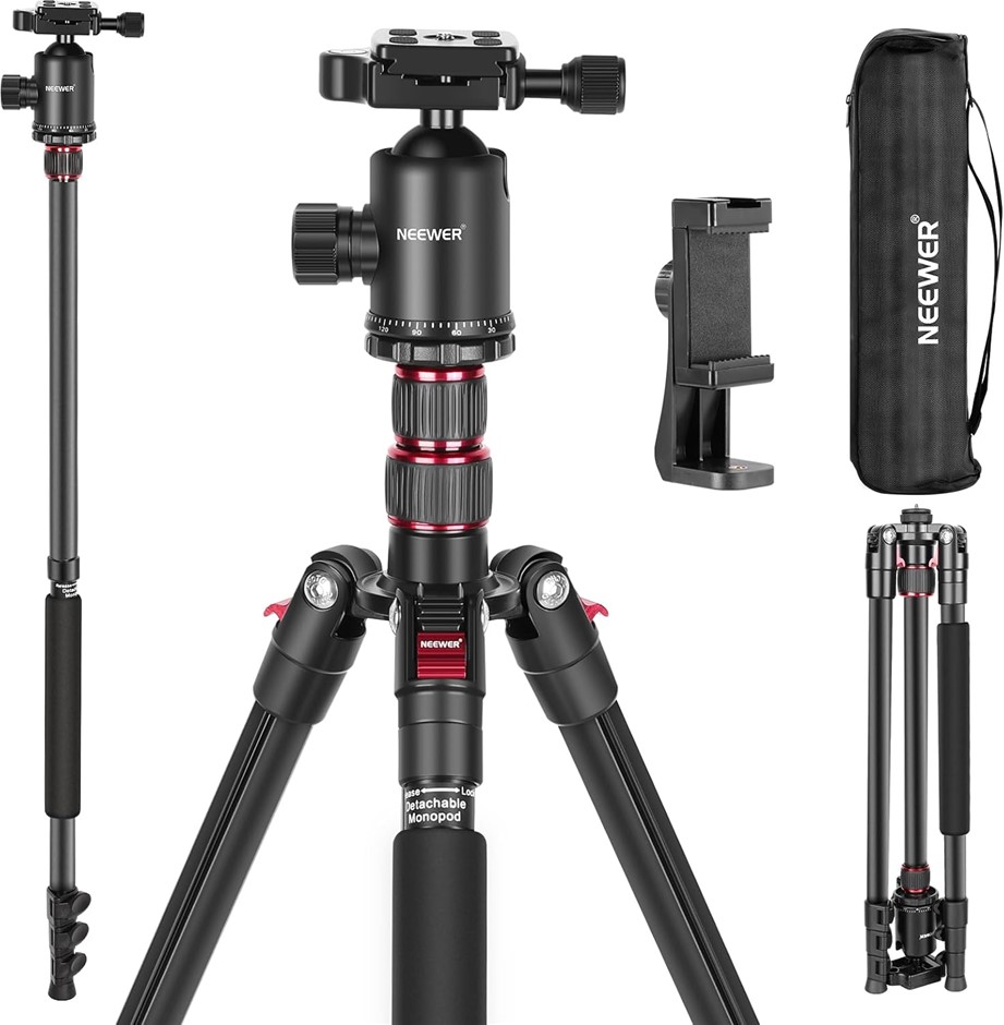 NEEWER 77 inch Camera Tripod Monopod for DSLR with 360° Panoramic Ball Head