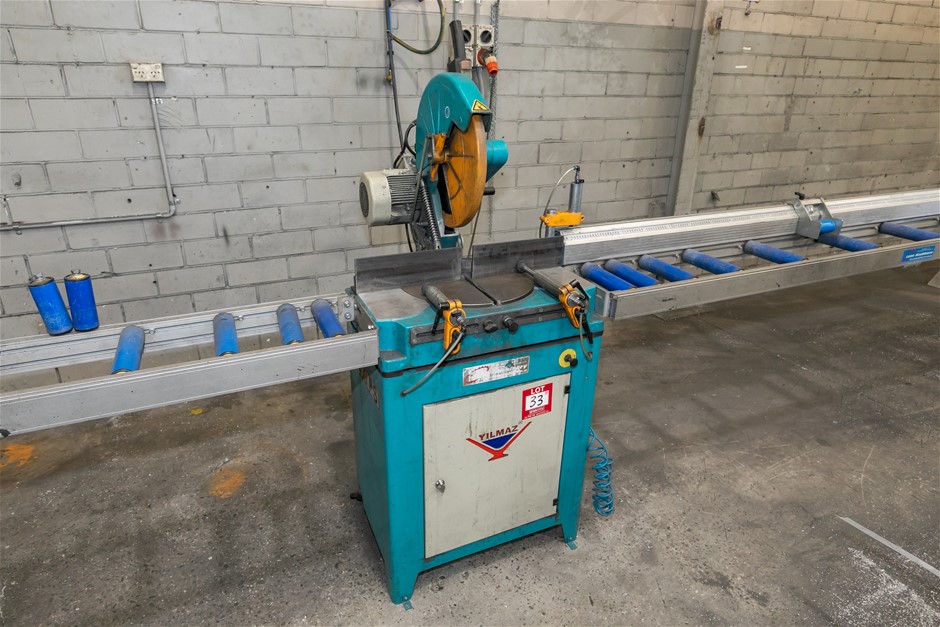 Yilmaz KD400PS Alloy Cutoff Saw with In & Out Feed Roller Table