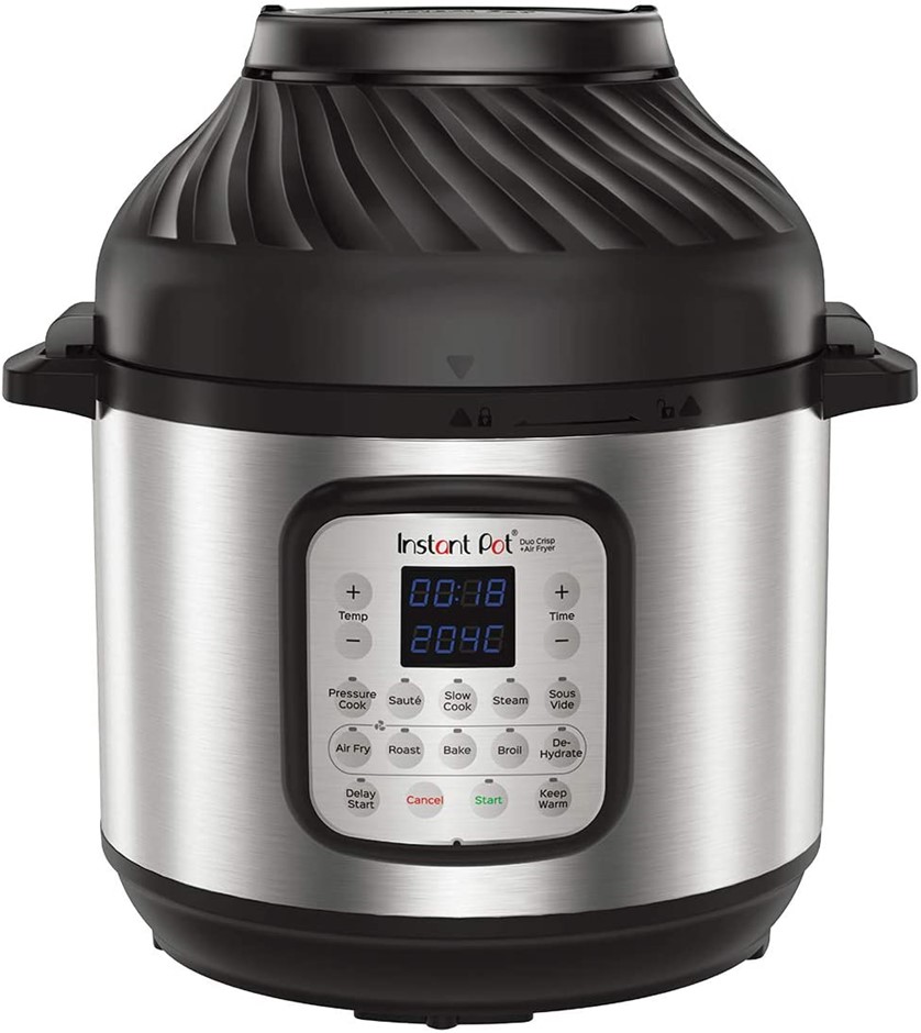 INSTANT POT Pressure Cooker and Air Fryer, 8L, Model 140-0022-01, Stainless
