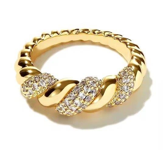 GRA Moissanite White Brilliant 925 Sterling Silver Gold Vermeil Ring-9US