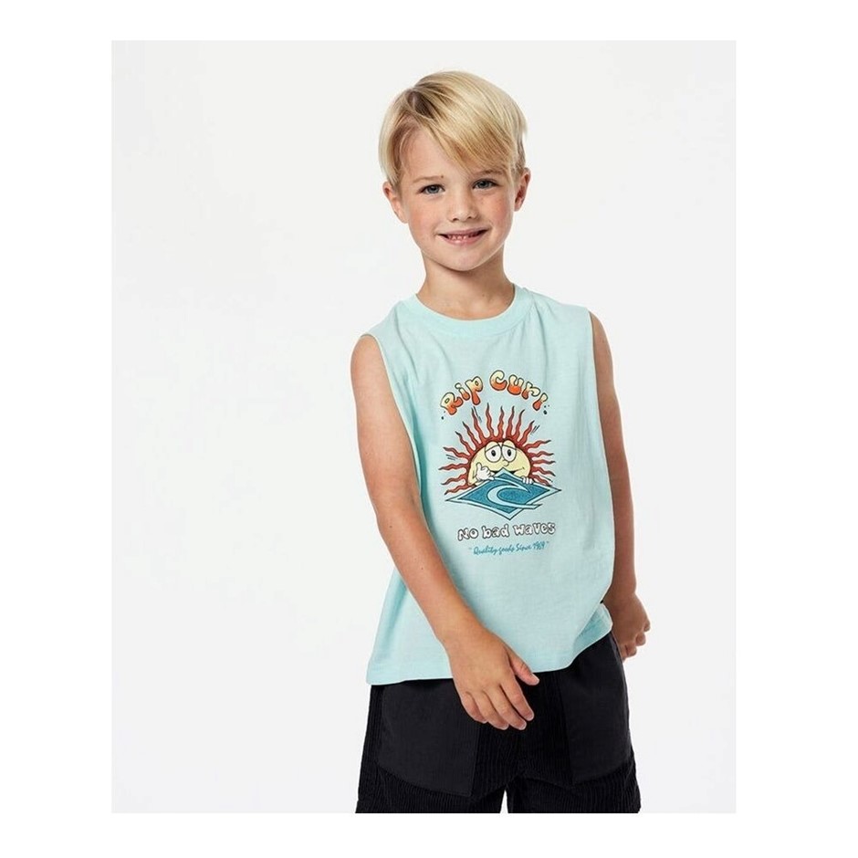 RIP CURL Boy's Sun Shaka Tank Top - Light Blue, Size 5-6. RRP: $27.99. Buy