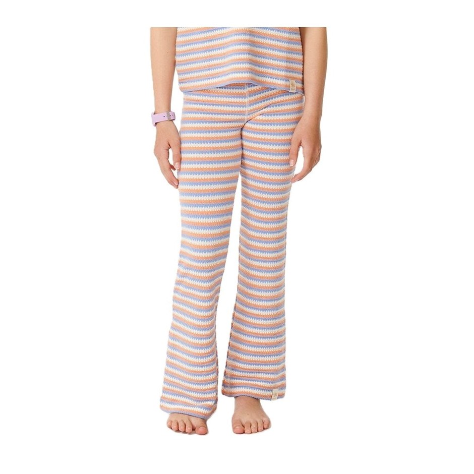 RIP CURL Girl's Sun Stripe Knit Pants - Mid Blue, Size 14. RRP: $55.99.
 