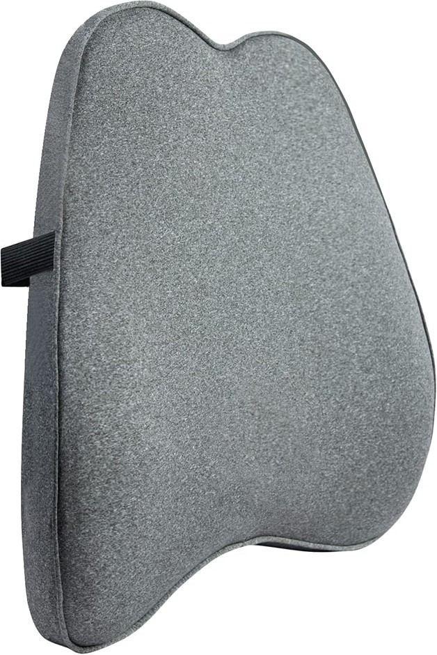 AMAZON BASICS Memory Foam Lumbar Support Pillow, Gray. NB: Not in original