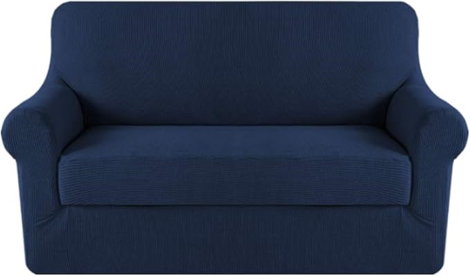 SMARCUTE Couch Cover High Stretch 2 Piece Furniture Protector For 2 Seater