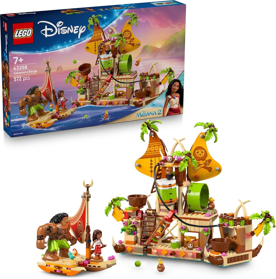 LEGO® Disney Moana 2 Kakamora Barge 43258 Toy Building Set, Boat with Treas