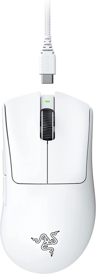 RAZER DeathAdder V3 Pro Ergonomic Wireless Gaming Mouse, AP Packaging, Whit