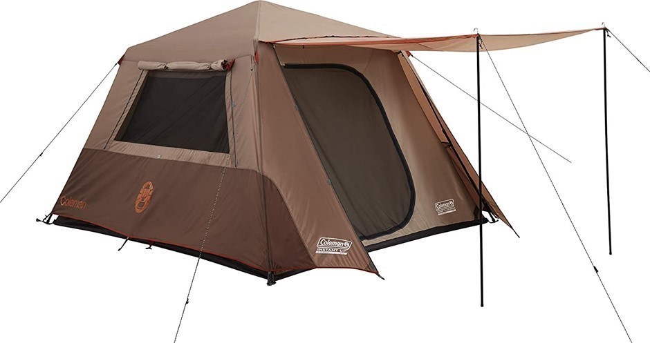 COLEMAN 6-Person Instant Up Camping Tent Silver Series Easy Setup Tent, Sid
