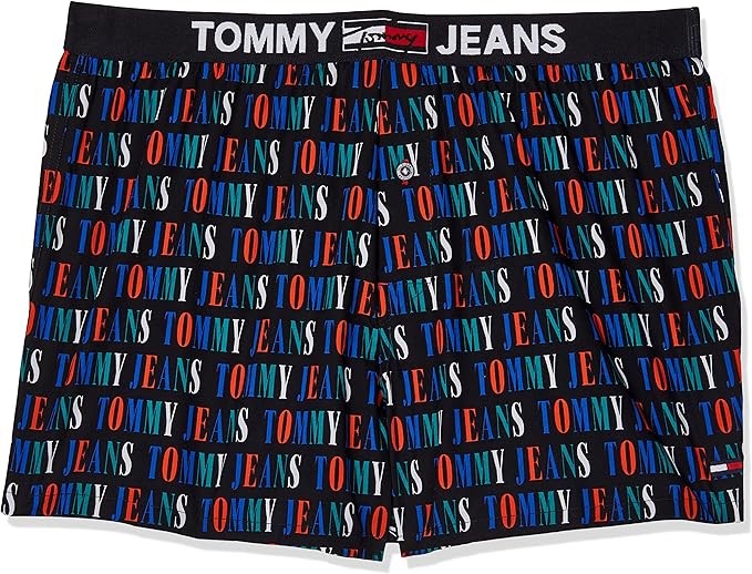 TOMMY HILFIGER Jeans Men's Woven Print NT Serif Logo Boxer Short, Small