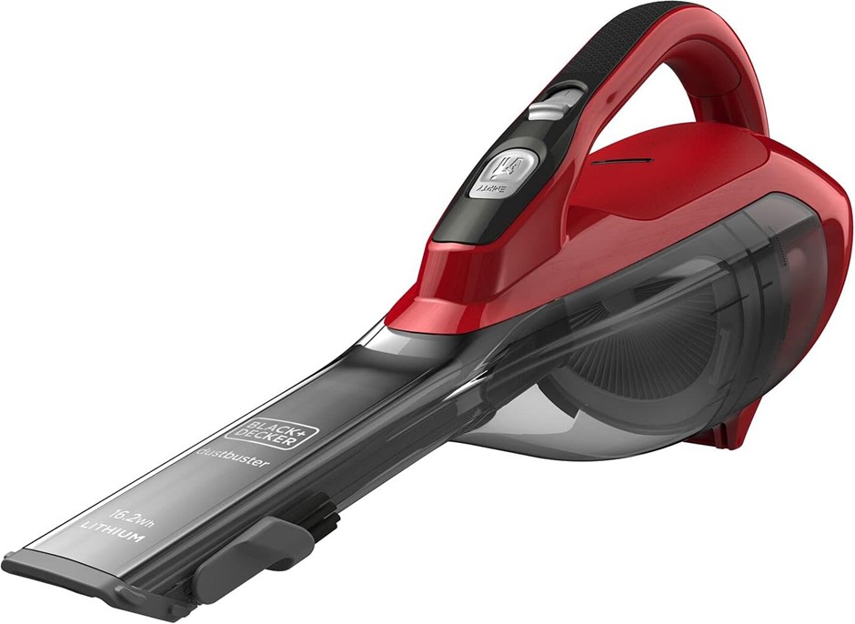 BLACK+DECKER 10.8V Lithium-Ion Dustbuster, Red/Grey, DVA315J-XE.