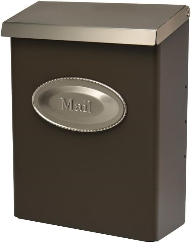 ARCHITECTURAL Locking Wall-Mount Mailbox, Galvanized Steel, Venetian Bronze