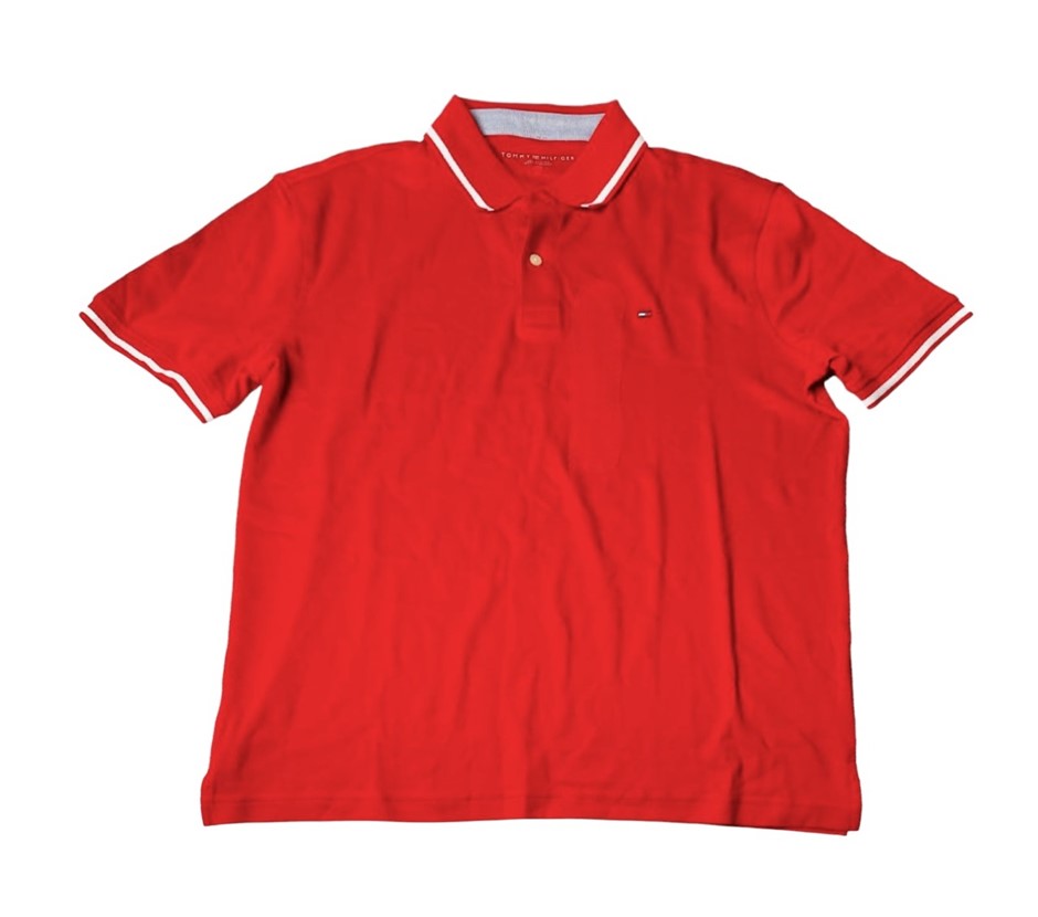 TOMMY HILFIGER Men's Richard Tip SS Polo, Size XL, 100% Cotton, Red (XLG),