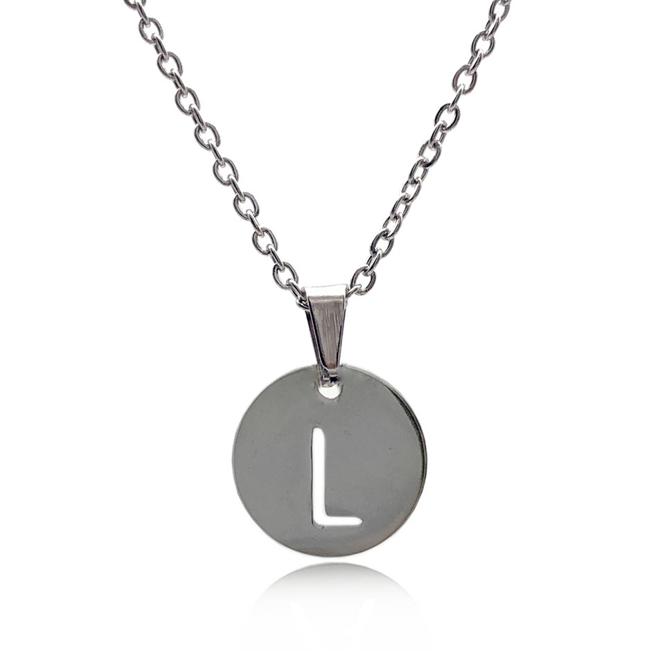 Initial Charm Letter 'L' Pendant Necklace