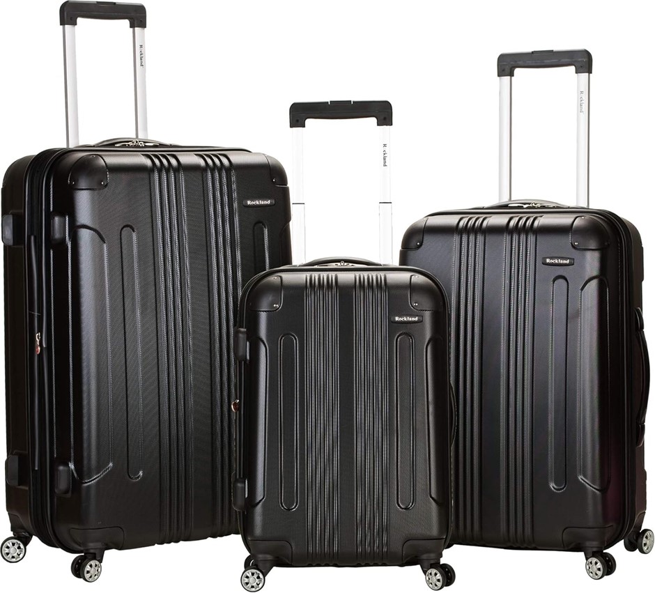 ROCKLAND London 3 Piece Hardside Expandable Luggage Set with Spinner Wheels