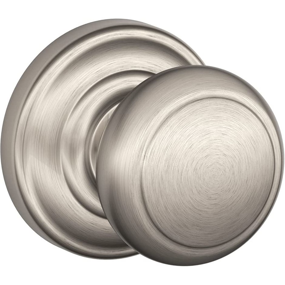 2 x SCHLAGE Addison Collection Andover Passage Knobs, Satin Nickel, F10AND6