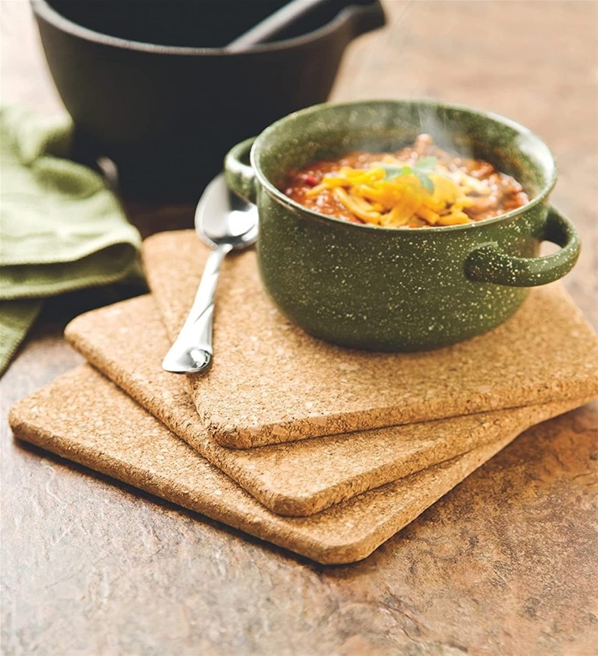 FOX RUN 4441 Square Cork Trivets, 7-Inch, Set of 3