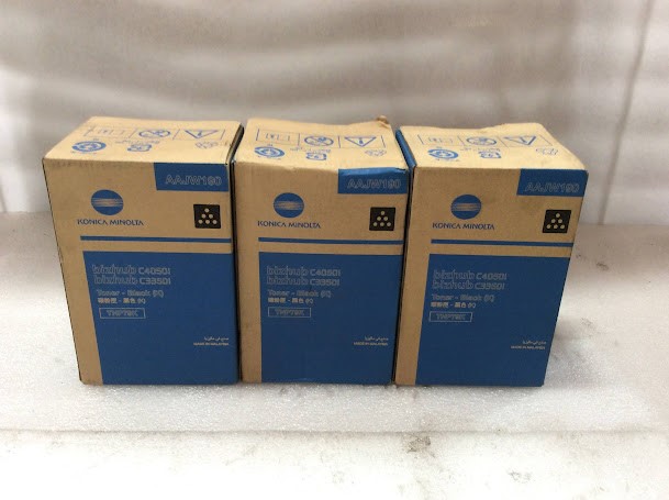 Konica Minolta AAJW190 Black Toner Cartridge New (Lot of 3)
