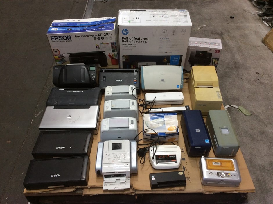 Mixed Brands Printers, Scanners, Laminators, Shredders And Office Equipment