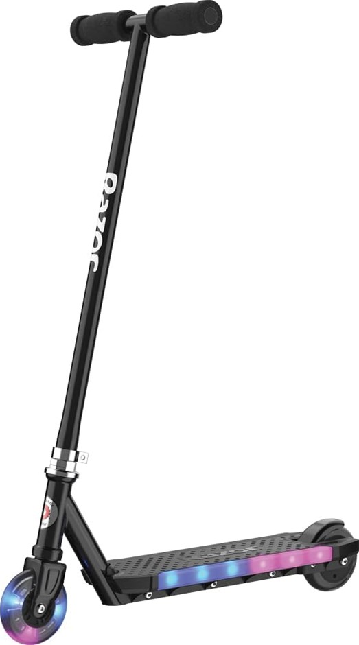 RAZOR Kick 2 Glow Black Scooter with Light Up Wheels, (27 x 84 x 61.5 cm)