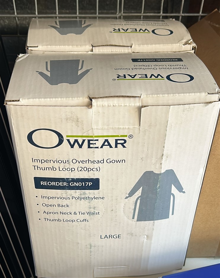 2x Owear Impervious Overhead Gowns (Large)