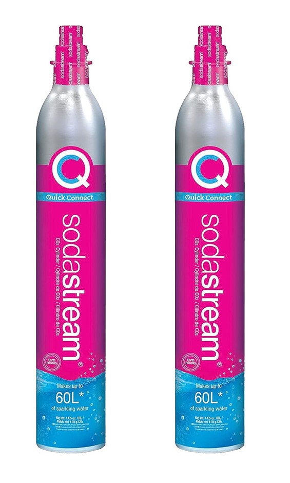 2 PACK SODASTREAM Quick Connect CO2 Cylinder, 60L. Both cylinders are seale