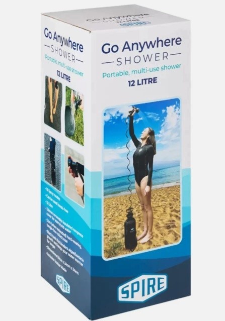 SPIRE Go Anywhere Portable Shower, 12L. N.B: Damaged packaging.