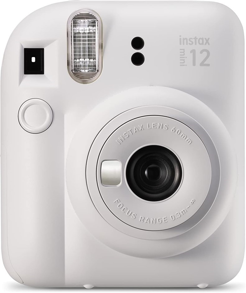 INSTAX Fujifilm Mini12 Instant Camera Clay White. NB: Used, No box, Unit on