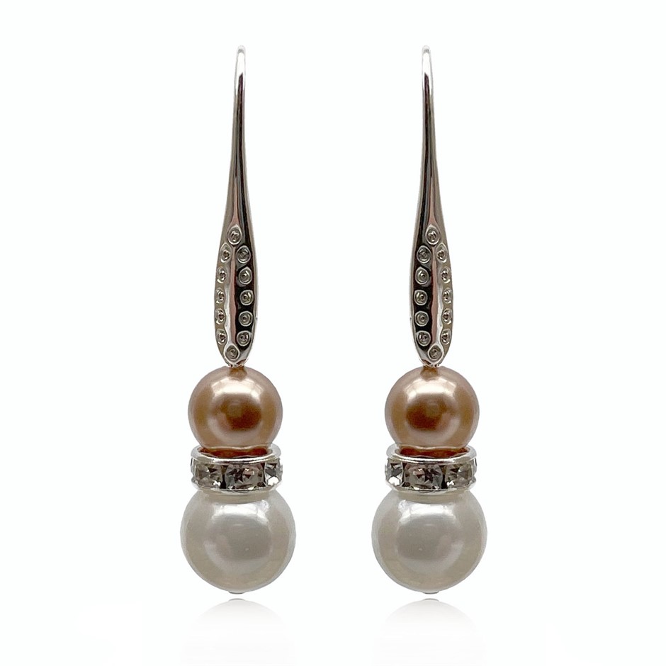 Swarovski® & Shell Pearl Dangling Earrings