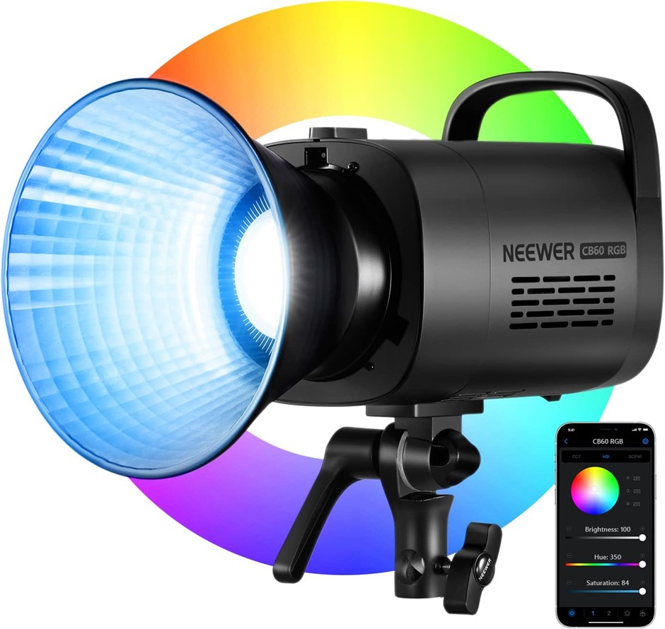 NEEWER CB60 RGB 70W LED Video Light with App Control, Bowens Mount COB Full