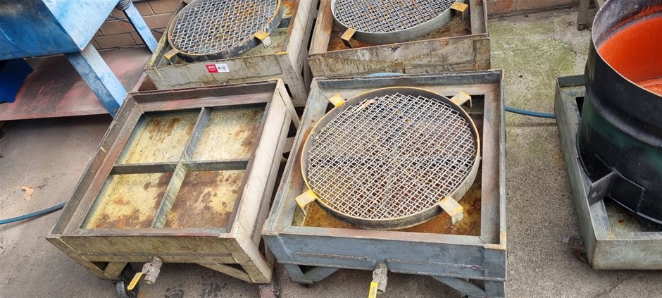 4 off 205litre Drum Trolleys - swarf and coolant control