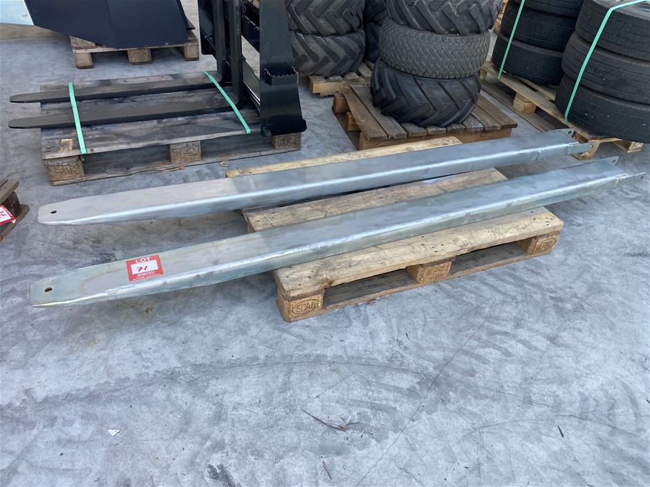 Pair of Forklift Slipper Tyne Extensions - 2400mm