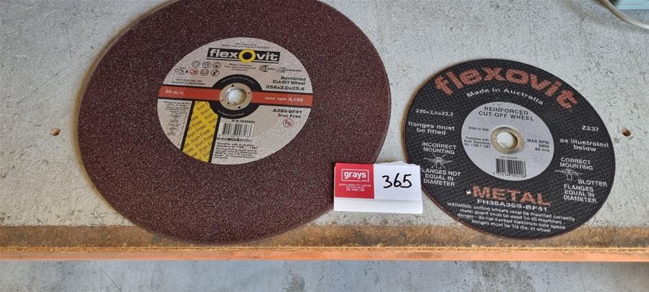 Flexovit Metal Cut Off Wheels Dia 230mm and Dia 356mm