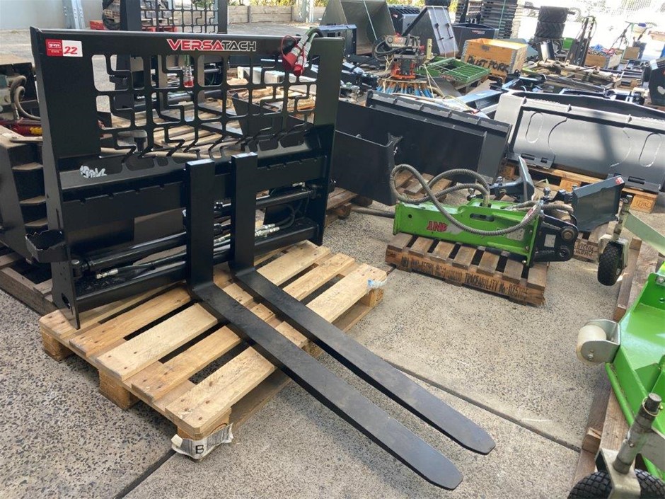 Unused Versatach Skid Steer Loader Hydraulic Fork Tyne Attachment