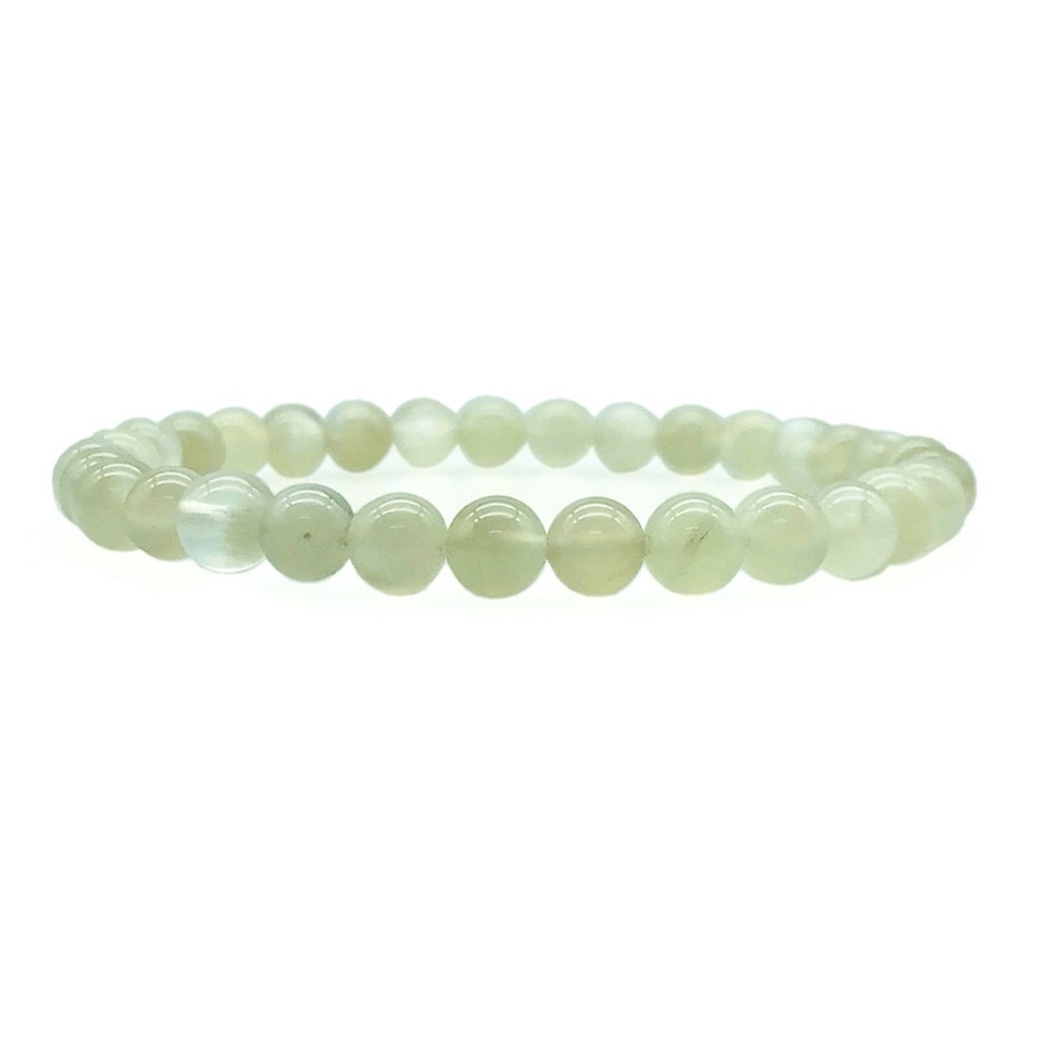 6mm Grade A Moonstone Gemstones Beaded Bracelet