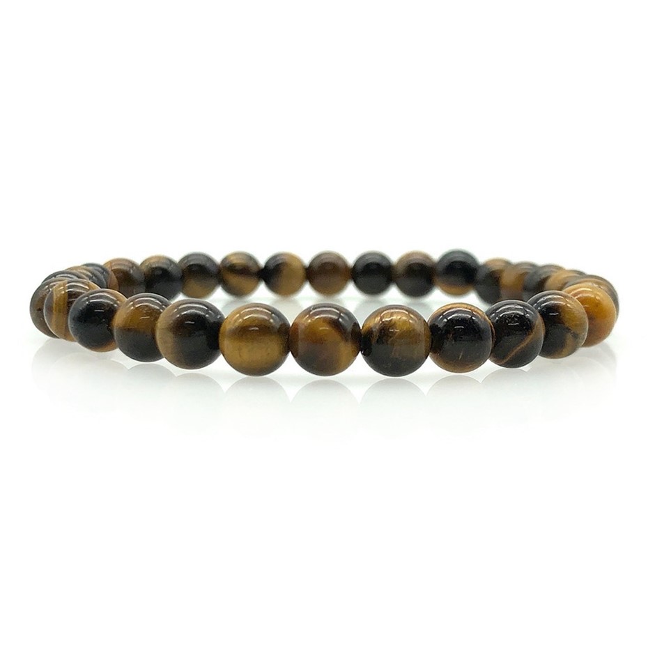6mm Gorgeous Tiger Eye Gemstones Crystal Beaded Bracelet