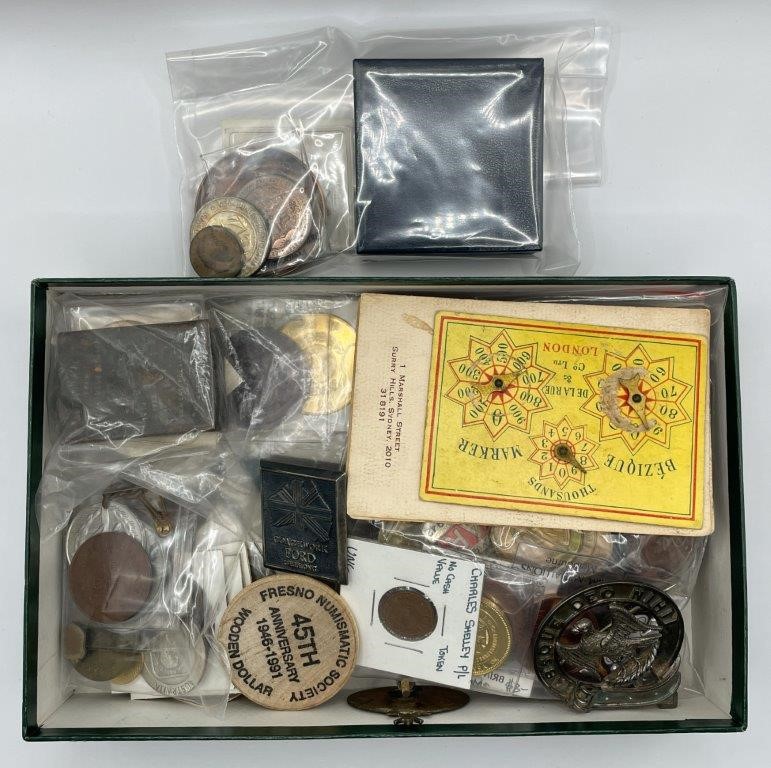 Approx 136 x Asstd AU & Commemorative Medals, Badges & Tokens c.1900s