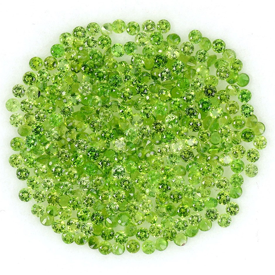 3.10ct Round Facet Cut Green Chrome Diopside Gemstones - 325Pcs