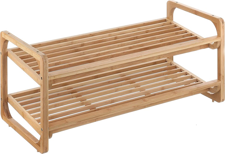 Williamsware Bamboo Shoe Rack 2 Tier Shoe Rack, Natural