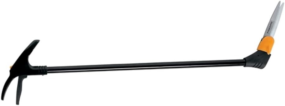 FISKARS 90cm Long-Handle Swivel Rotating Grass Shears, Black/Orange.