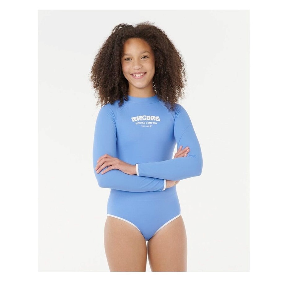 RIP CURL Girl's Surf Puff Long Sleeve Surf Suit - Mid Blue, Size 16. RRP: $