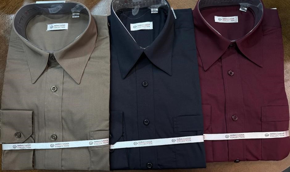 3 x Assorted Ambassador Collection Business Shirt. Maroon 37/Black 37/Brown