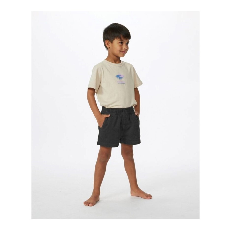 RIP CURL Boy's Surf Cord Volley Boardshorts, Size 3-4, Washed Black. RRP: $