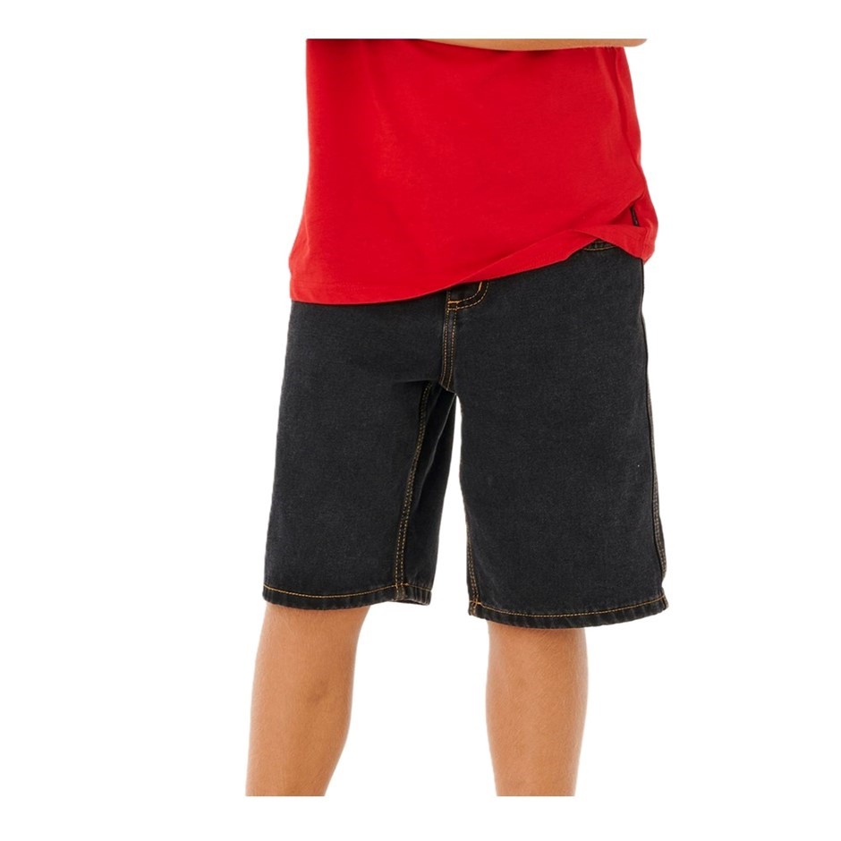 RIP CURL Boy's Hyped Up 20" Denim Walk Shorts, Size 8, Washed Black. RRP:$7