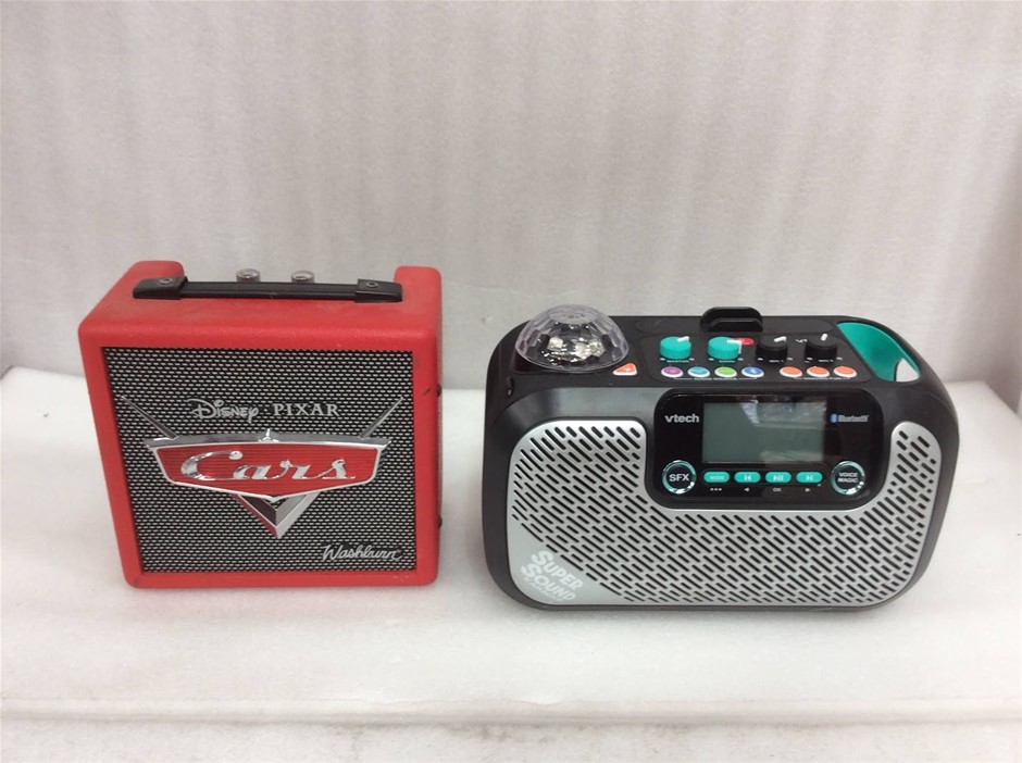 Washburn DCA10 Cars Mini Guitar Amplifier + VTech Bluetooth Karaoke Speaker