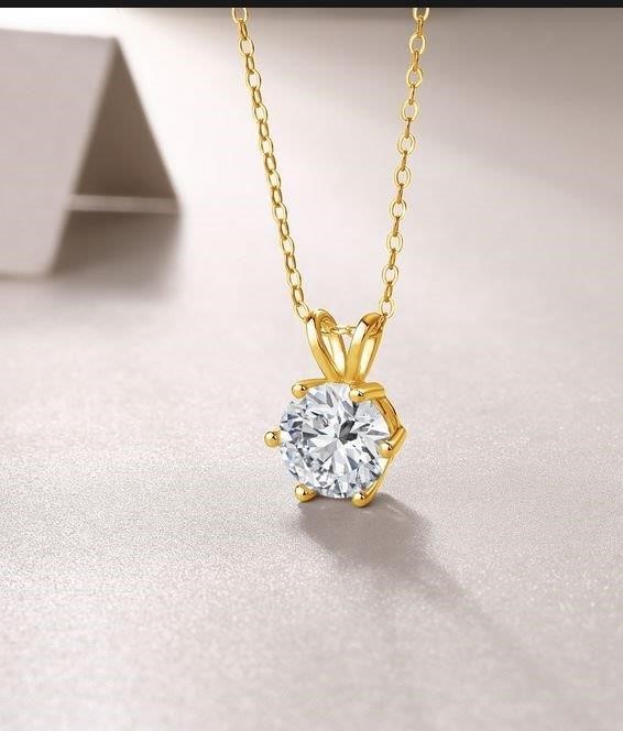 1.0ct GRA Moissanite White 925 Sterling Silver Pendant-VVS1