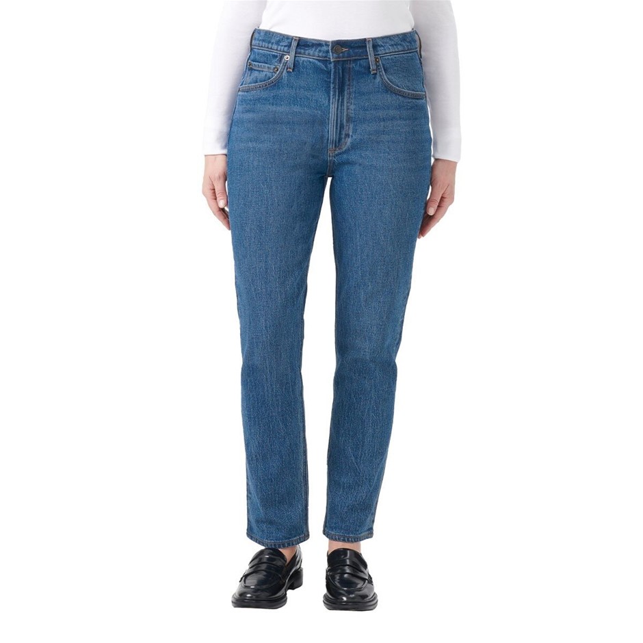 SIGNATURE Women's Straight Jean, Size 10, 99% Cotton, Blue.