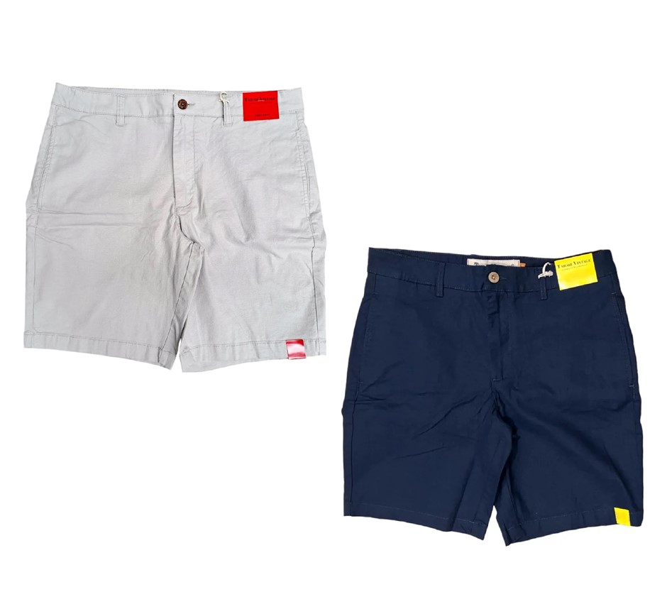 2 x TAILOR VINTAGE Men's 9" Greenwich Shorts, Size 38, 52%Linen/45%Cotton,