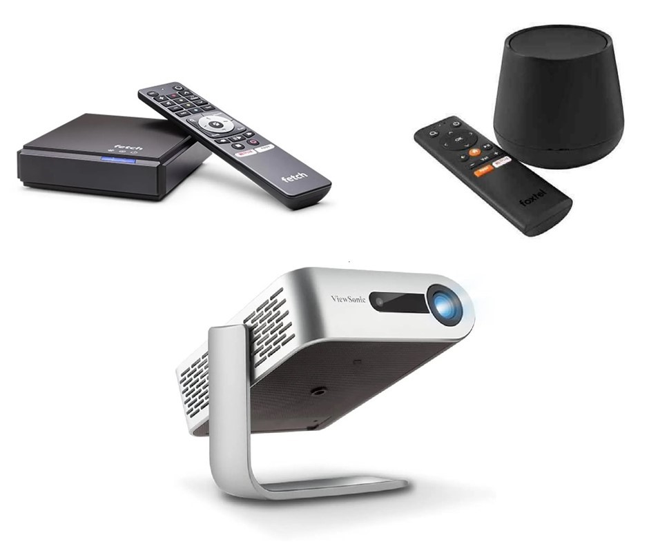 3 x Assorted Home Media Devices. 1 x VIEWSONIC M1 Portable LED Projector. 1