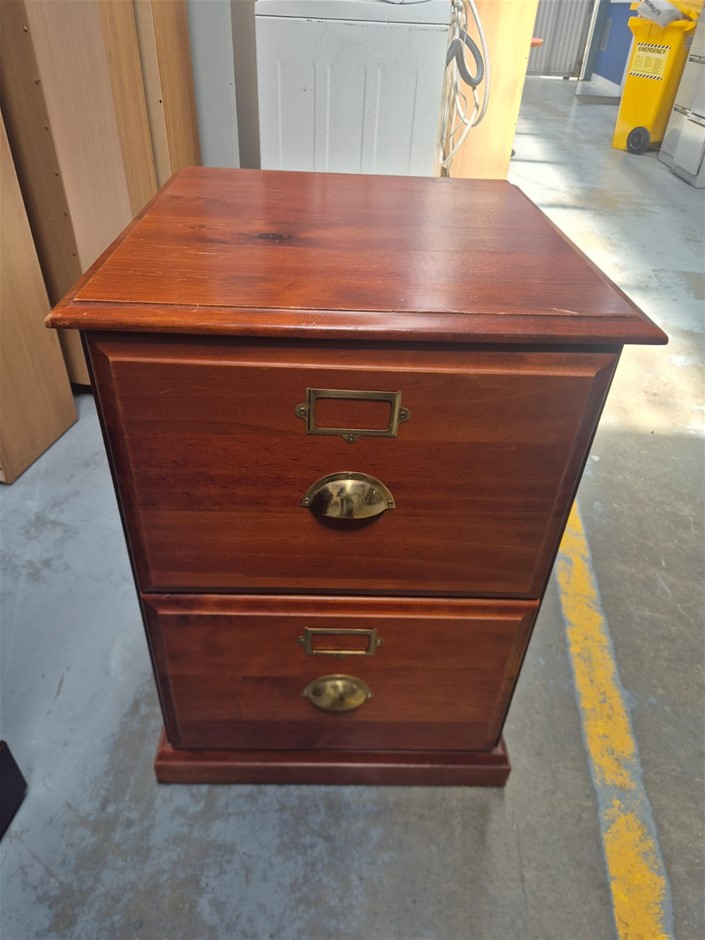 Timber 2 Drawer Filing Cabinet
